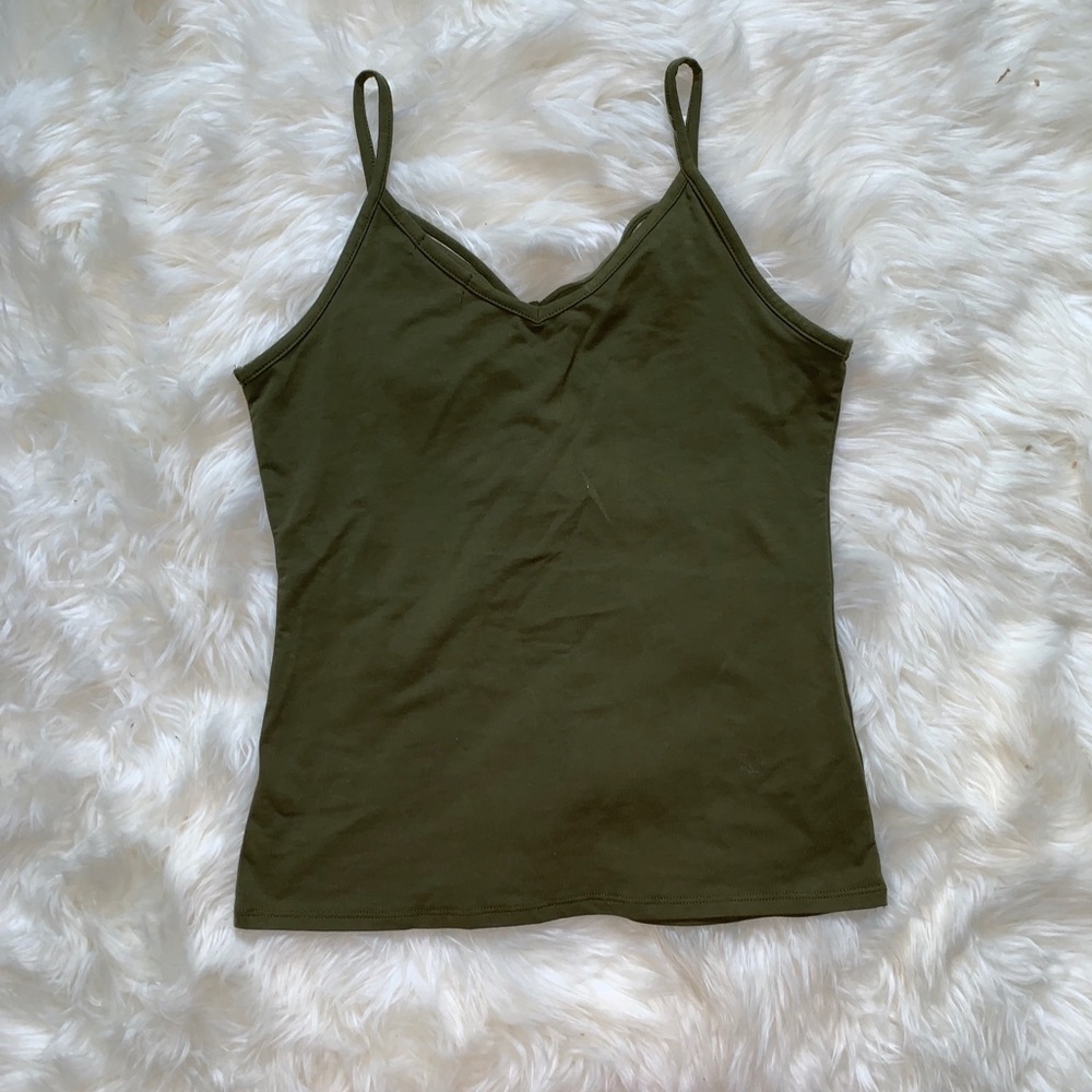 Green boho tank top